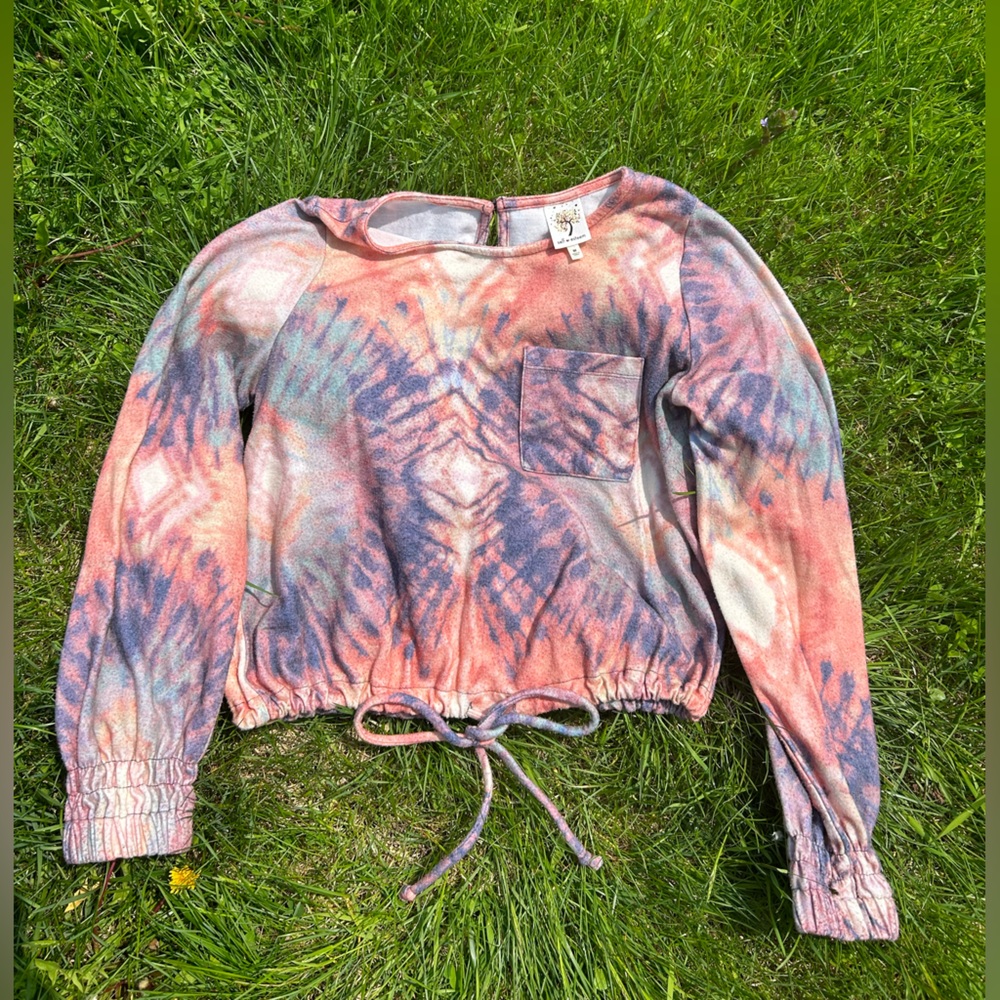 Super soft crop tye-dye sweater